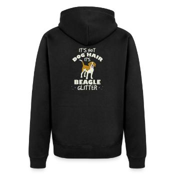 Beagle Mama Beagle Dad Es ist nicht Hundehaar - Unisex Premium Bio Zip Hoodie - Schwarz - Hinten - Nico (187cm)