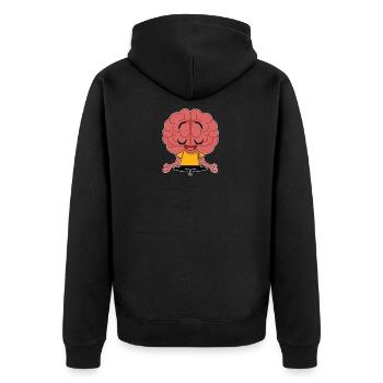 Brain meditation - Premium Design - Unisex Premium Organic Zip Hoodie - black - Back - Nico (187cm)