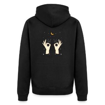 Weird Hands - Unisex Premium Organic Zip Hoodie - black - Back - Nico (187cm)