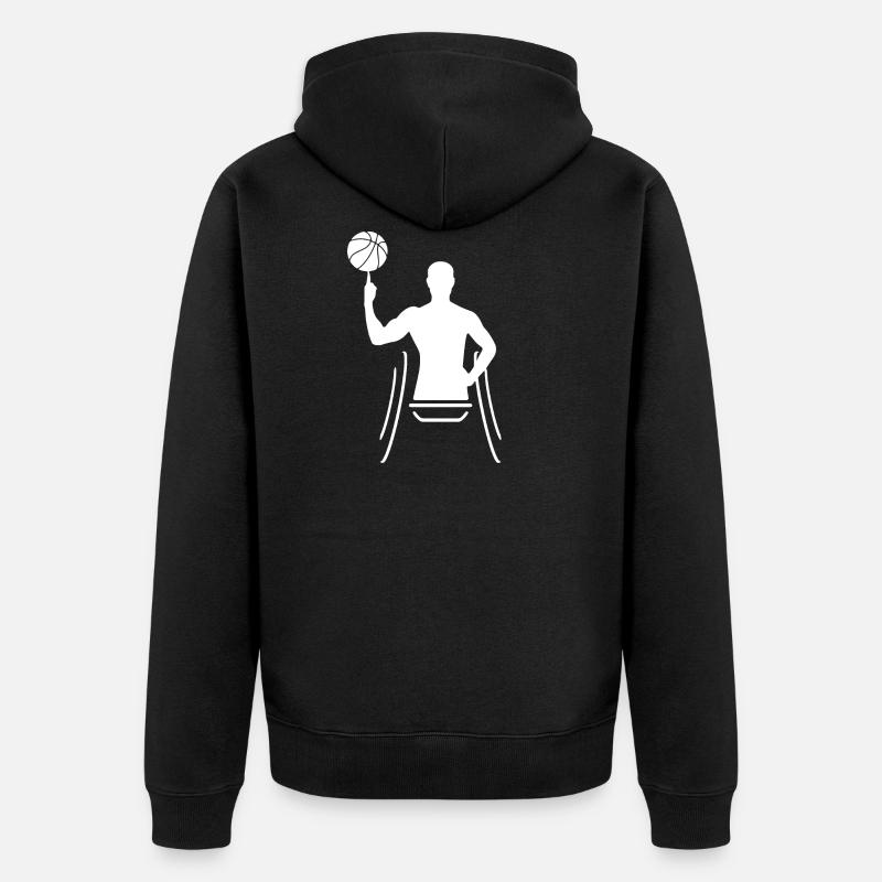 Basketball en fauteuil roulant - Veste à capuche bio Premium Unisexe - noir