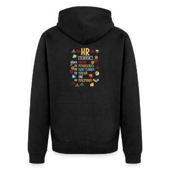 HR The Unofficial Lawyer Psychologist EventPlanner - Unisex Premium Organic Zip Hoodie - black - Back - Nico (187cm)