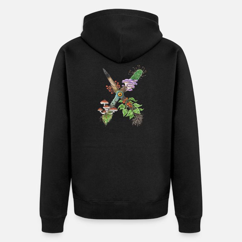 X-tinction / champignons - Veste à capuche bio Premium Unisexe - noir