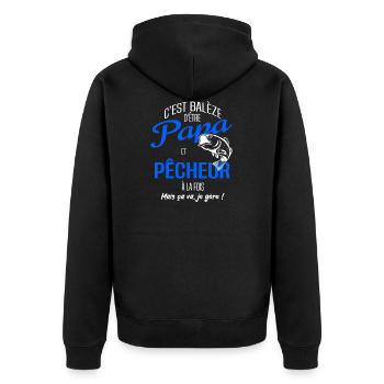 PAPA pêcheur - Veste à capuche bio Premium Unisexe - noir - Dos - Nico (187cm)