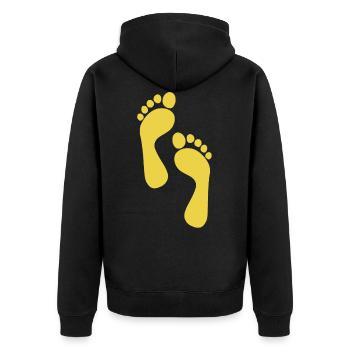 Trace pied - Veste à capuche bio Premium Unisexe - noir - Dos - Nico (187cm)
