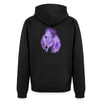 Pegasus - Unisex Premium Organic Zip Hoodie - black - Back - Nico (187cm)