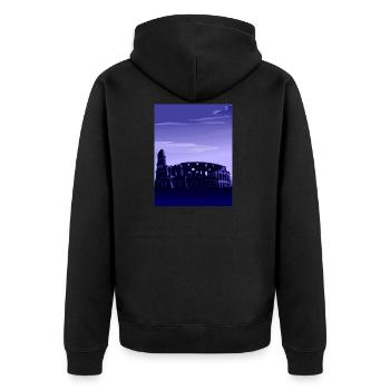 Kolosseum / Kolosseum bei Sonnenuntergang - Altes Rom, Italien - Unisex Premium Bio Zip Hoodie - Schwarz - Hinten - Nico (187cm)