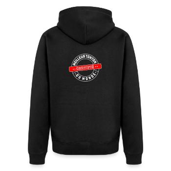 certifié meilleur tonton du monde - Veste à capuche bio Premium Unisexe - noir - Dos - Nico (187cm)