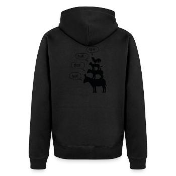 Bremer Stadtmusikanten Märchen Gebrüder Grimm - Unisex Premium Bio Zip Hoodie - Schwarz - Hinten - Nico (187cm)