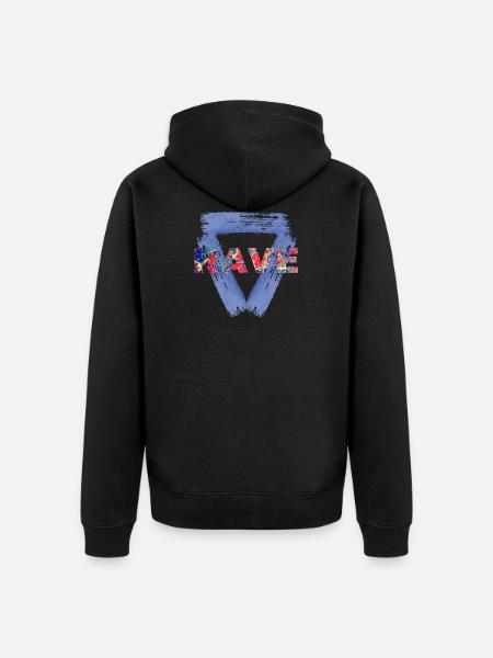 rave e 42 - Unisex Premium Organic Zip Hoodie - black