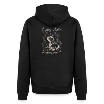 Geige Violine Orchester Geigerin Geiger Geschenk - Unisex Premium Bio Zip Hoodie - Schwarz - Hinten - Nico (187cm)