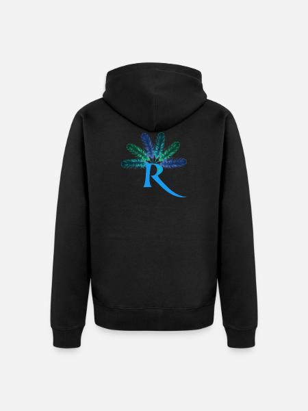 6 federn r - Unisex Premium Bio Zip Hoodie - Schwarz