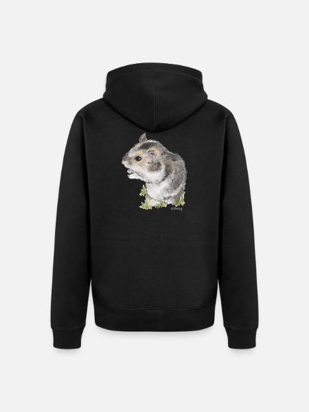 Wester Hamster - Unisex Premium Organic Zip Hoodie - black