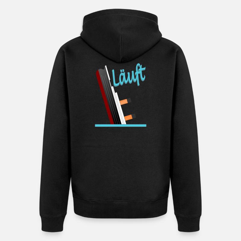 Läuft-Titanic-Version 1 - Unisex Premium Bio Zip Hoodie - Schwarz