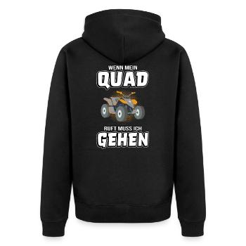 Wenn mein Quad ruft Quadfahrer Quad Quadbike biker - Unisex Premium Bio Zip Hoodie - Schwarz - Hinten - Nico (187cm)