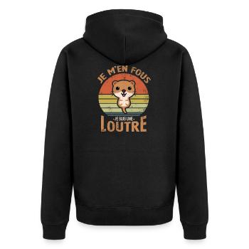 Je m'en fous je suis une loutre - Veste à capuche bio Premium Unisexe - noir - Dos - Nico (187cm)