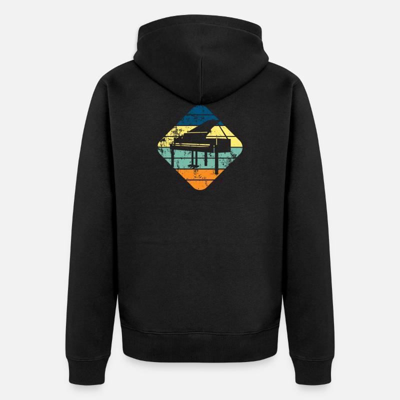 Piano - Veste à capuche bio Premium Unisexe - noir