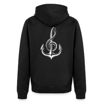 Bateau Ancre Clé de partition Nautik Marins musiciens - Veste à capuche bio Premium Unisexe - noir - Dos - Nico (187cm)