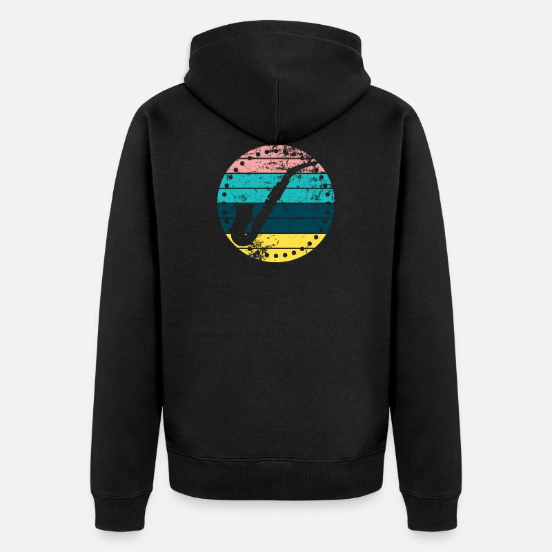 Saxofon - Unisex Premium Bio Zip Hoodie - Schwarz