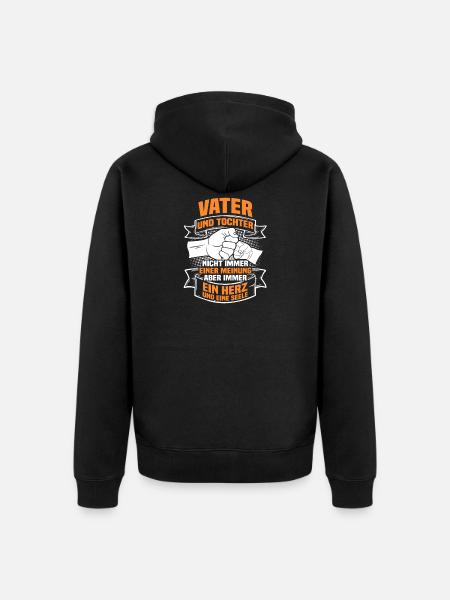 Vater und Tochter - Unisex Premium Bio Zip Hoodie - Schwarz