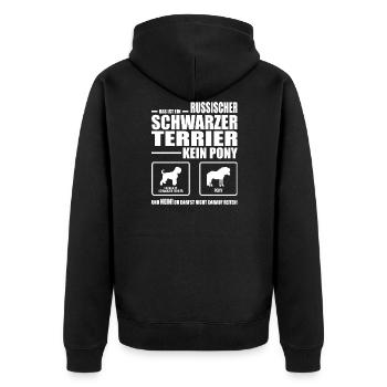 RUSSISCHER SCHWARZER TERRIER kein Pony Wilsigns - Unisex Premium Bio Zip Hoodie - Schwarz - Hinten - Nico (187cm)
