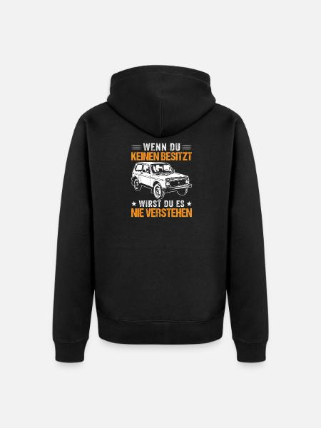 Lada Niva lustiges Geschenk - Unisex Premium Bio Zip Hoodie - Schwarz