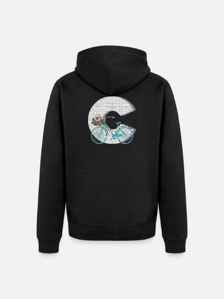 bicycle e 100 c - Unisex Premium Organic Zip Hoodie - black