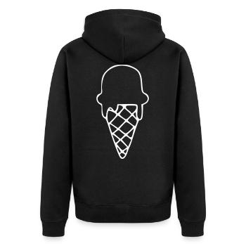 Emoji Ice Cream Sketch Stickers Crème Glacée - Veste à capuche bio Premium Unisexe - noir - Dos - Nico (187cm)