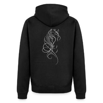 Tête de cheval Tribal - Veste à capuche bio Premium Unisexe - noir - Dos - Nico (187cm)