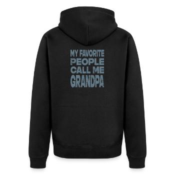 My favorite people call me Grandpa - Veste à capuche bio Premium Unisexe - noir - Dos - Nico (187cm)