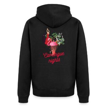 Die Camargue, die Nächte in Der - Unisex Premium Bio Zip Hoodie - Schwarz - Hinten - Nico (187cm)