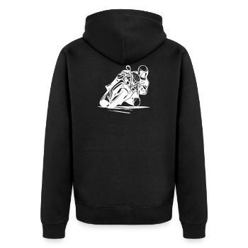 Vector Coureur Motor Motorsport - Veste à capuche bio Premium Unisexe - noir - Dos - Nico (187cm)