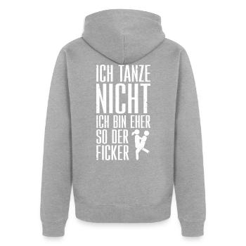 Party Tanzen Mallorca Humor Lustiger Spruch - Unisex Premium Bio Zip Hoodie - Grau meliert - Hinten - Nico (187cm)