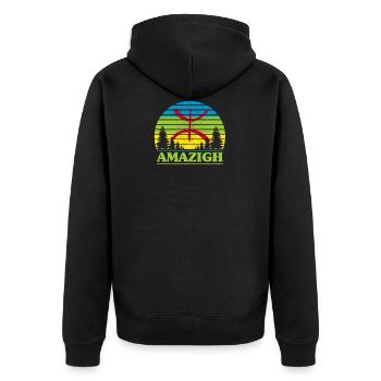 amazigh - Veste à capuche bio Premium Unisexe - noir - Dos - Nico (187cm)