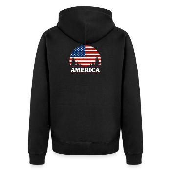 Etats-Unis - Veste à capuche bio Premium Unisexe - noir - Dos - Nico (187cm)