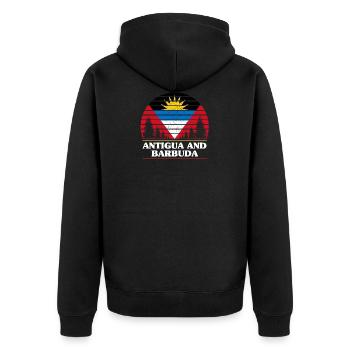 Antigua et Barbuda - Veste à capuche bio Premium Unisexe - noir - Dos - Nico (187cm)
