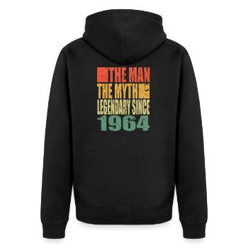 Né en 1964 The Man The Myth Anniversaire - Veste à capuche bio Premium Unisexe - noir - Dos - Nico (187cm)
