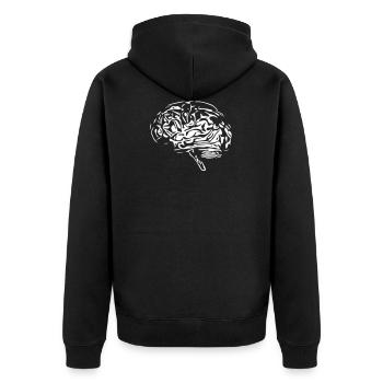 Cerveau - Disponible en couleurs Vector - Veste à capuche bio Premium Unisexe - noir - Dos - Nico (187cm)