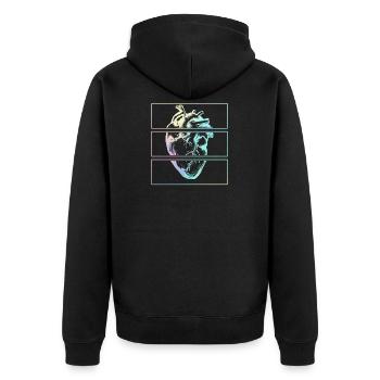Herz Menschliche Anatomie Emo Pastel Goth - Unisex Premium Bio Zip Hoodie - Schwarz - Hinten - Nico (187cm)