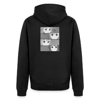 Triste anime fille larmes Kawaii manga - Veste à capuche bio Premium Unisexe - noir - Dos - Nico (187cm)