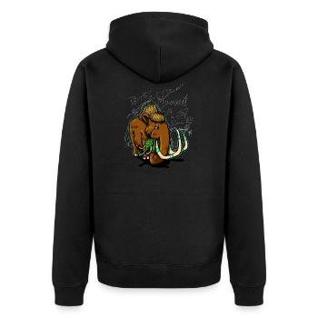 Mammouth Design Cartoon Cadeau WAT Mammut DAT MUT ! - Veste à capuche bio Premium Unisexe - noir - Dos - Nico (187cm)