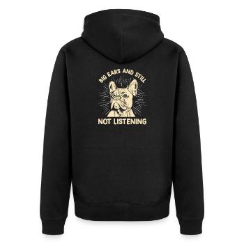 Große Ohren und immer noch nicht hören Design für - Unisex Premium Bio Zip Hoodie - Schwarz - Hinten - Nico (187cm)