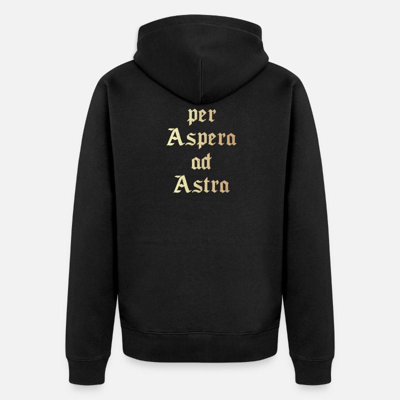 Per aspera ad astra - Unisex Premium Bio Zip Hoodie - Schwarz