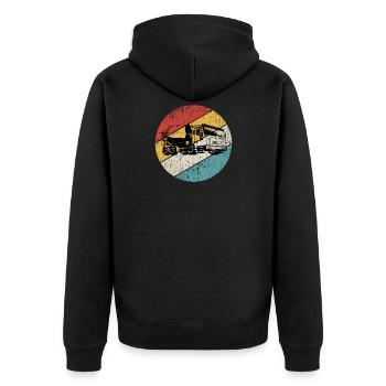 Concrete Mixer Construction Site Mixer Retro Gift - Unisex Premium Organic Zip Hoodie - black - Back - Nico (187cm)