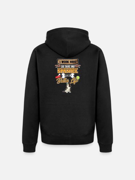 Funny Deutsch Springer Spaniel Lover I Dog Lover I - Unisex Premium Organic Zip Hoodie - black