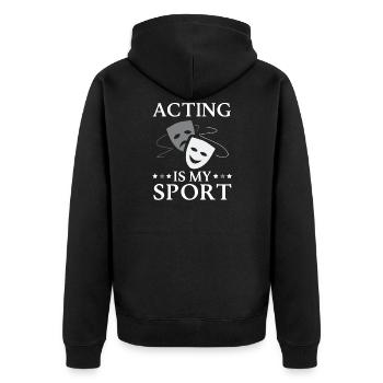 Schauspielen Ist Mein Sport Darsteller - Unisex Premium Bio Zip Hoodie - Schwarz - Hinten - Nico (187cm)