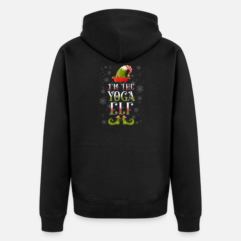 Yoga Elf Cadeau de Noël - Veste à capuche bio Premium Unisexe - noir