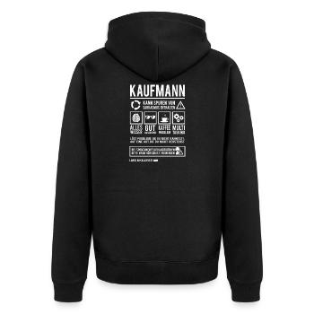 Kaufmann Beruf Einzelhandelskaufmann Verkäufer - Unisex Premium Bio Zip Hoodie - Schwarz - Hinten - Nico (187cm)