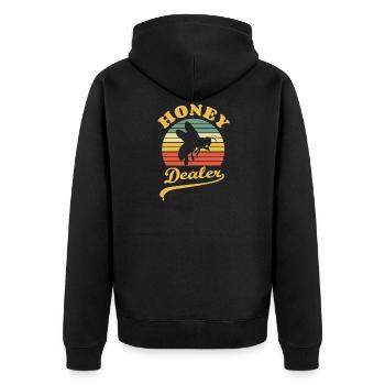 Imker - Bienen - Honig Dealer - Geschenk - Unisex Premium Bio Zip Hoodie - Schwarz - Hinten - Nico (187cm)