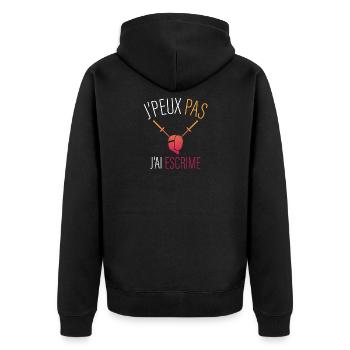 jpeux pas j ai escrime - Veste à capuche bio Premium Unisexe - noir - Dos - Nico (187cm)