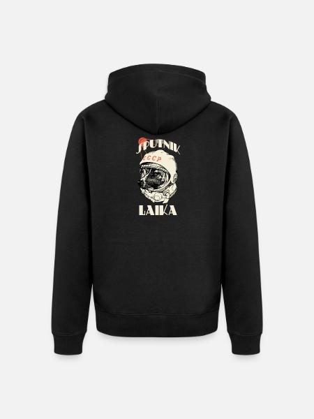 Sputnik Laika SSSR Gagarine Soviet - Veste à capuche bio Premium Unisexe - noir